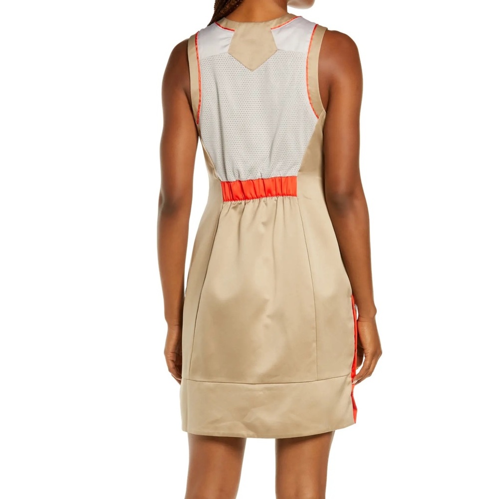 NWT Nike Air Jordan Beige and Red Mesh Zipper Dress with Side Buttons, Size XS - Picture 9 of 10